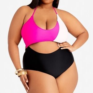 Cyn & Luca Cutout Halter 1PC Swim size 3X NWT